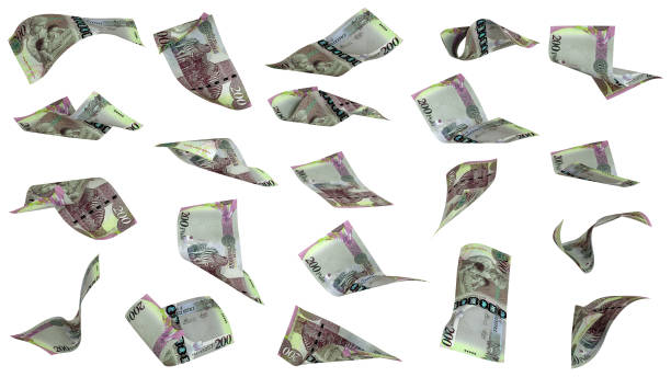 istock 3D rendering of set of Botswanan pula notes flying in different angles and orientations isolated on white background 1842505212
