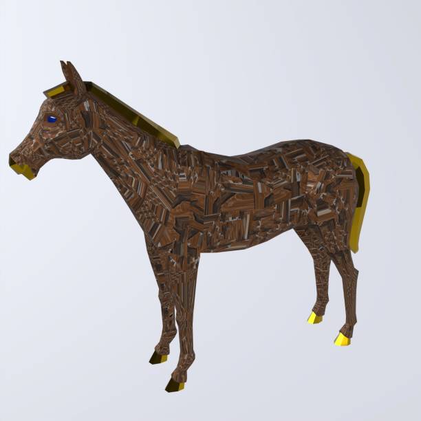 istock Wooden Horse isolated on white background 1842515096