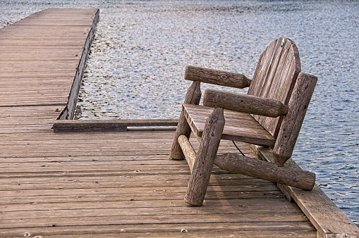 Old Wooden Bench on a Pier