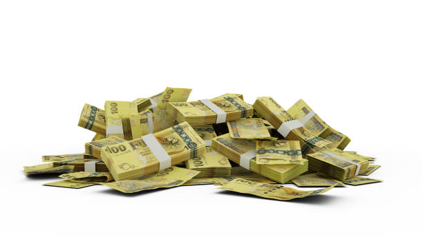 istock 3D Stack of 100 Fijian dollar notes isolated on white background 1842544447