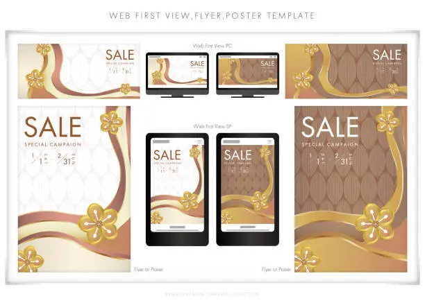 Vector illustration of Flyer, poster, web, first view, campaign, design template 04