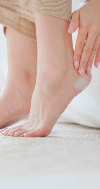 istock asian female fall skincare heel 1842573528