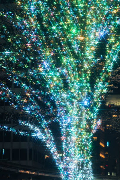 Sparkling illuminations of the Christmas tree in Roppongi