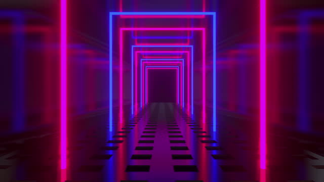 Colorful Neon Tunnel Background