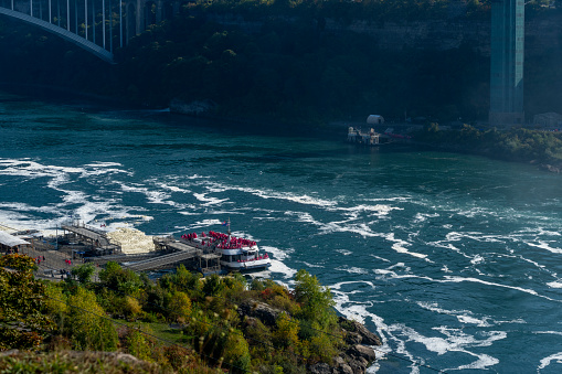 American Falls at Niagara viewed from the Canadian side of the River Niagara.