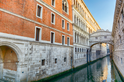 The Bridge of Sighs in Venice was built in 1600, Italy