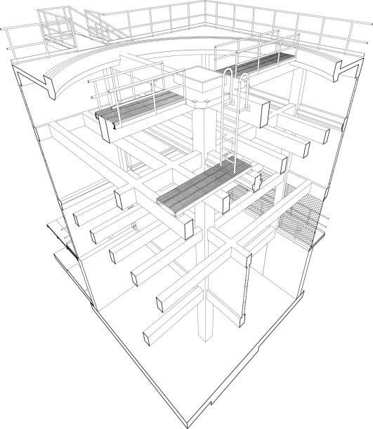 istock 3D illustration of industrial building 1842611055
