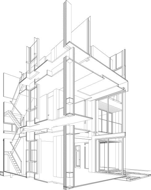 istock 3D illustration of residential project 1842613868