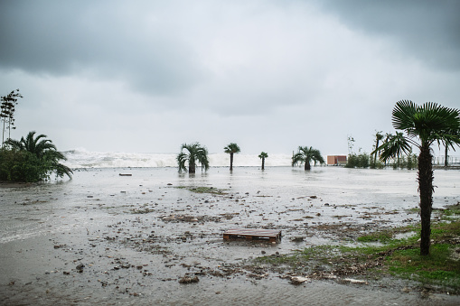 Stormy weather on a beach