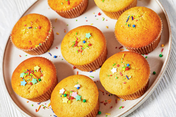 istock sweet lemon muffins on a plate, top view 1842630247