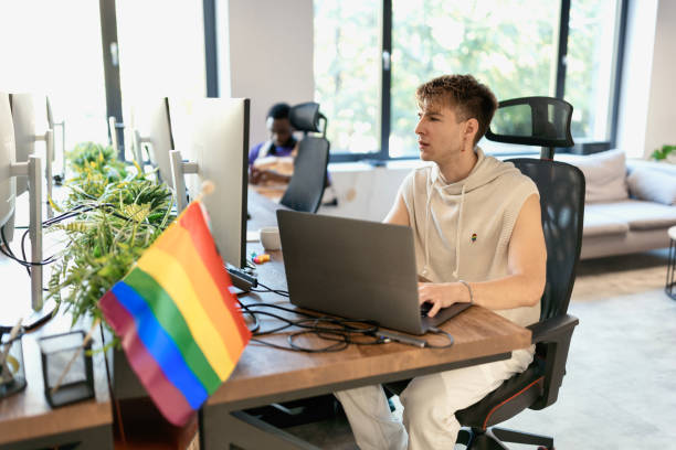 istock Productive man working in the IT company 1842642590