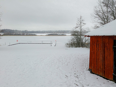 Scenic view of a frozen lake