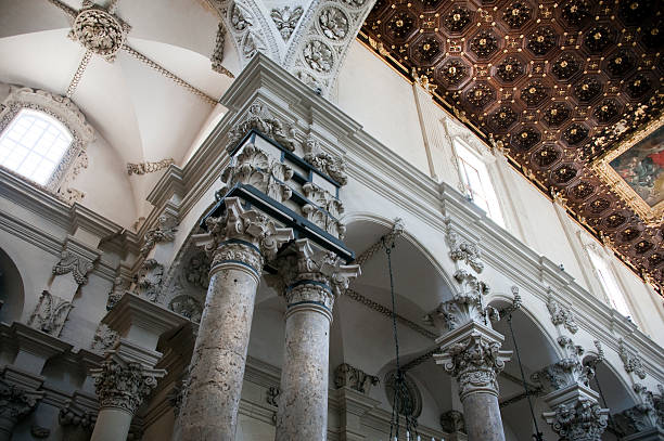 Detail of the decoration of the portal of the Verona Cathedral (Duomo di Verona) in Romanesque Renaissance style (1187 - UNESCO world heritage site) - Santa Maria Matricolare - Veneto Italy