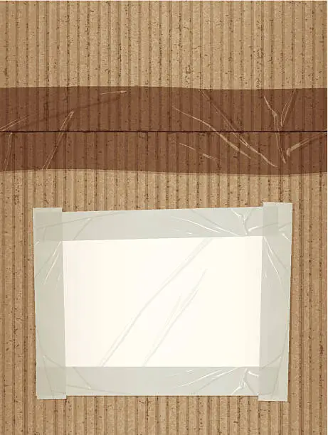 Vector illustration of seamless cardboard with blank label tile