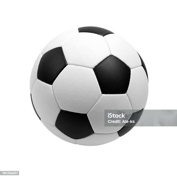 Pallone Da Calcio - Fotografie stock e altre immagini di Bianco - Bianco, Calcio - Sport, Colore nero