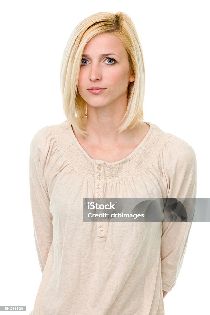 Female Portrait Portrait of a woman on a white background. http://s3.amazonaws.com/drbimages/m/aprhar.jpg 20-24 Years Stock Photo