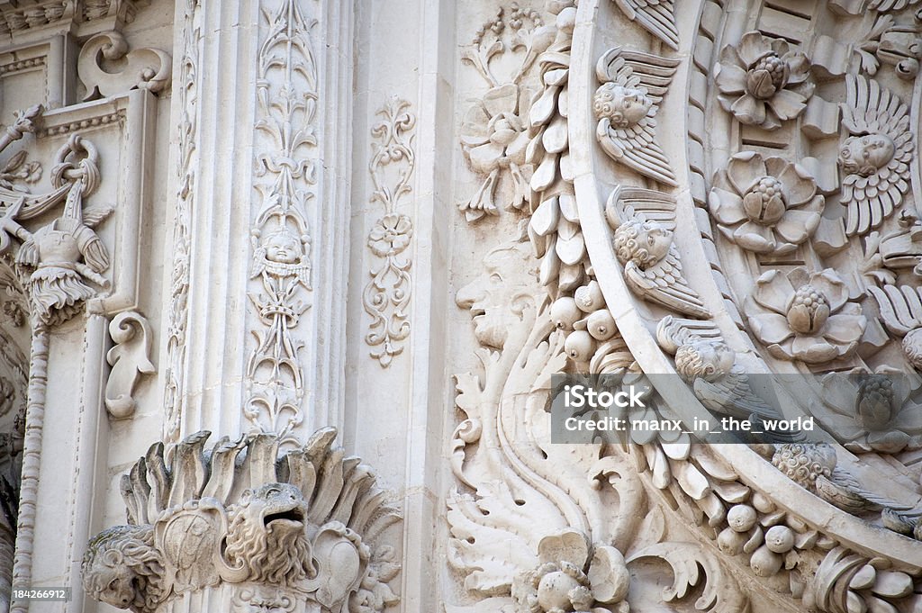 Rosácea, a Basílica di Santa Croce, Lecce, Itália - Foto de stock de Basílica de Santa Croce - Lecce royalty-free