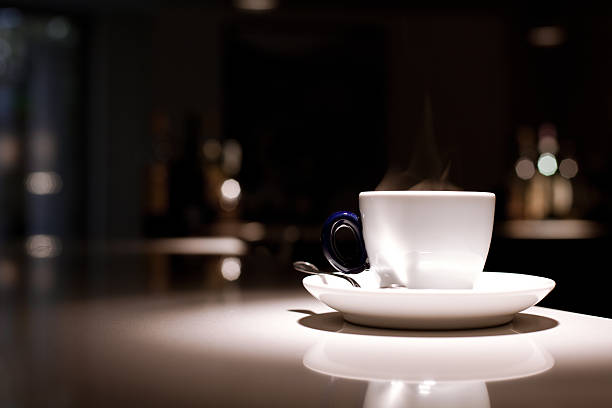 Real espresso coffee in a luxurious bar