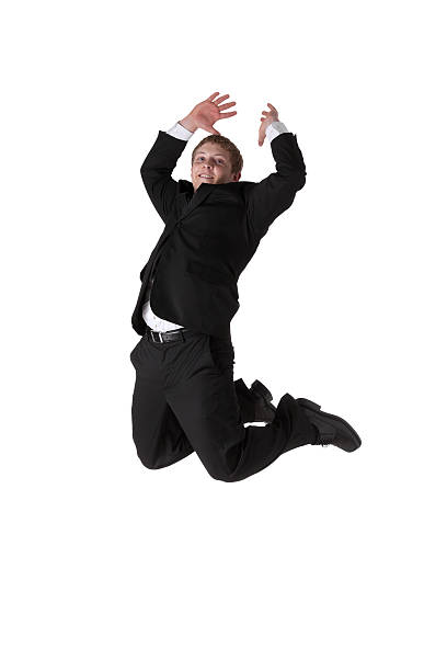 istock Businessman jumping in excitement 184267538