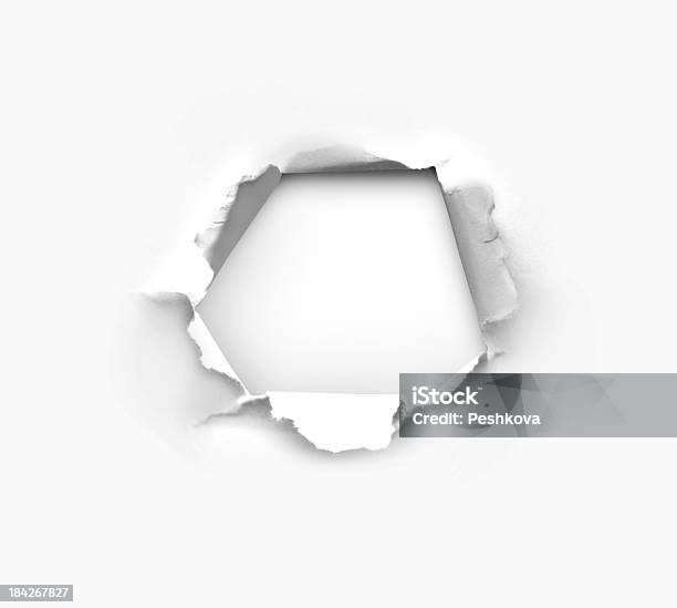 Hole In Paper Stock Photo - Download Image Now - Hole, Paper, Torn
