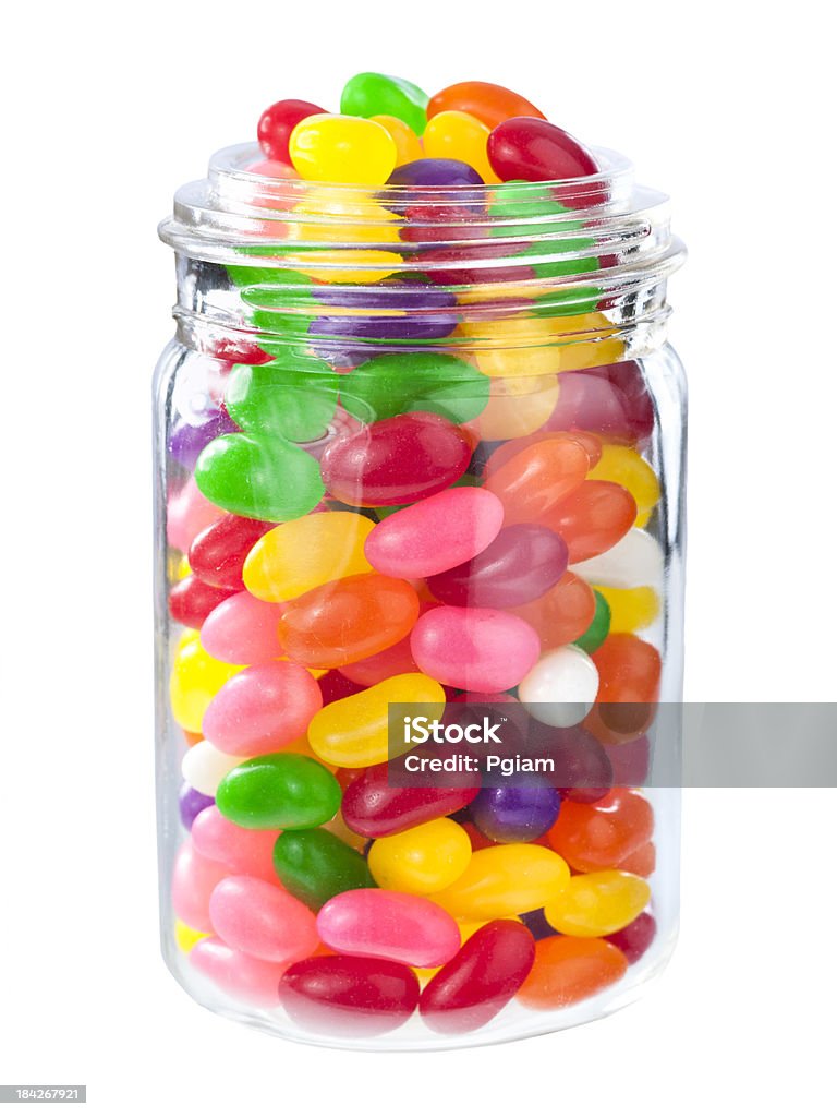 Jelly beans en un pote - Foto de stock de Caramelo de goma libre de derechos