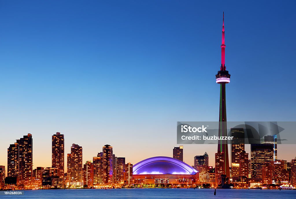 Colorful Toronto Cityscape at Sunset  Toronto Stock Photo