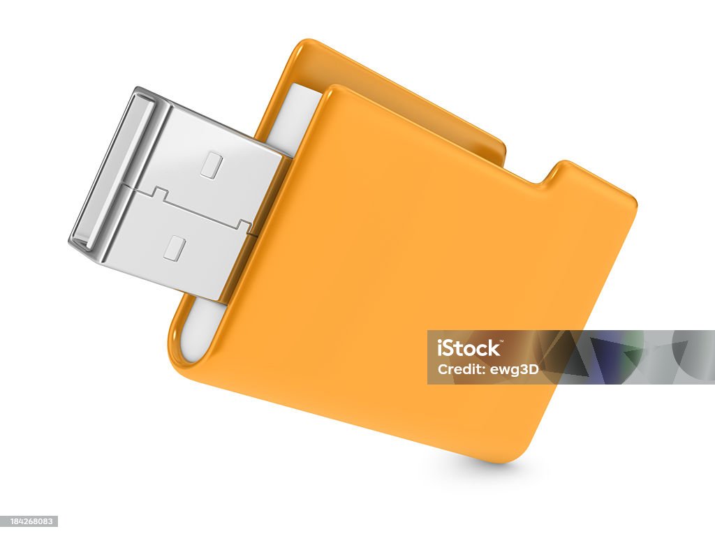 Cartella e unità Flash USB - Foto stock royalty-free di Affari