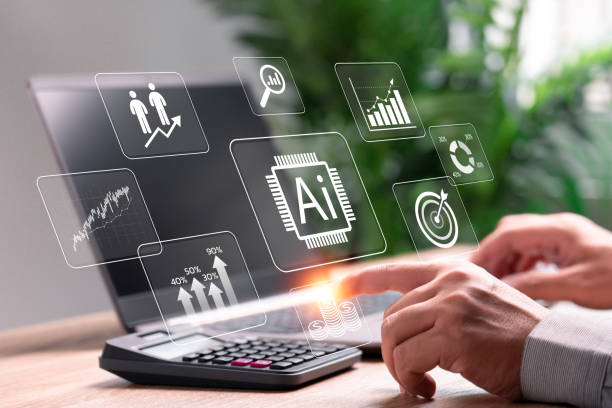 istock AI technology and modern management concept, Businessman use laptops and AI technology systems to manage workflow financial, marketing analysis and High-competition of business 1842680831