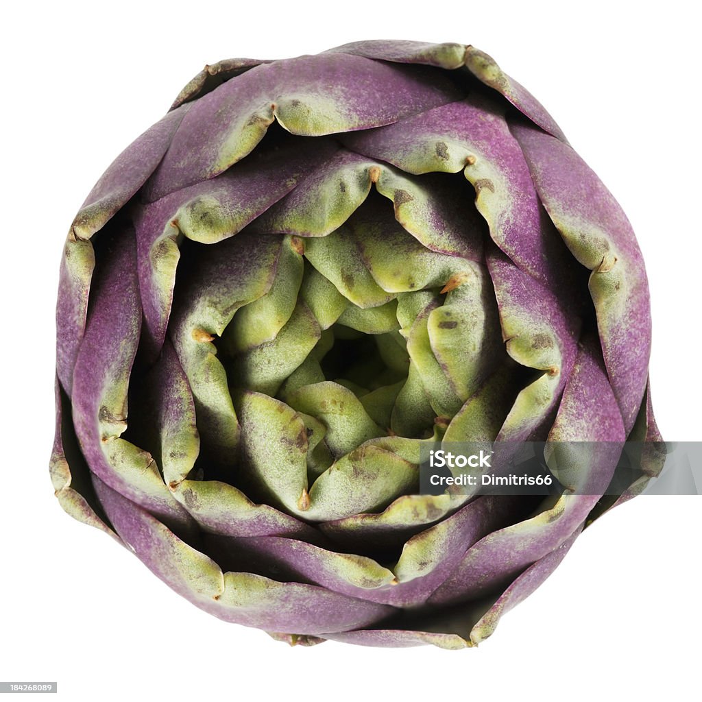 Artichoke on white Artichoke elevated view on white background. Clipping path included.Related pictures: Artichoke Stock Photo