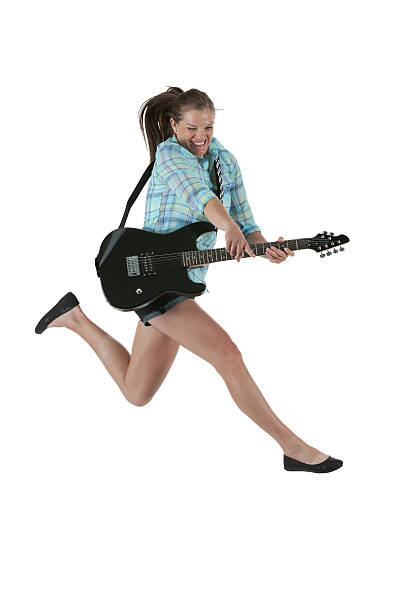 istock Woman running with a guitar 184268924