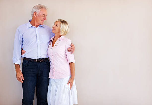 istock Beautiful senior couple in love 184269146