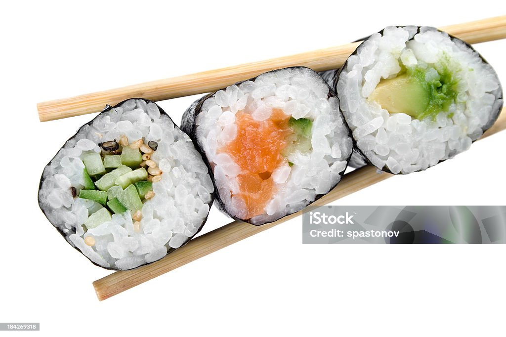 Традиционные японские суши, изолированные на белом - Стоковые фото Суши роялти-фри
