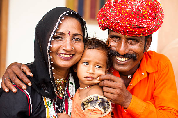 Cute Indian Family Smiling