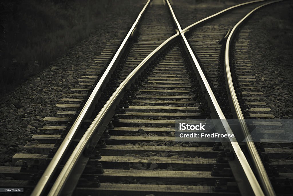 Railroad track - Lizenzfrei Weiche Stock-Foto