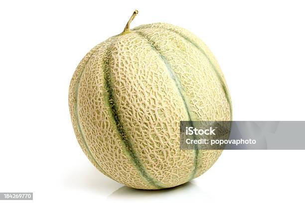 Cantaloupe Melon Stock Photo - Download Image Now - Melon, White Background, Cut Out