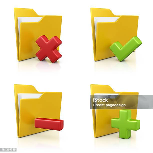 Folders Icons Stock Photo - Download Image Now - Agreement, Archives, Cancellation