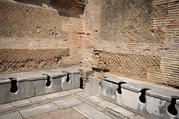 Ancient Toilets stock photo