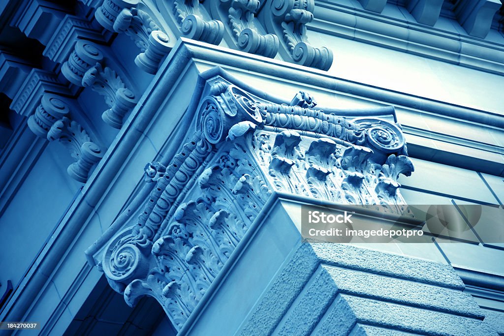 column close up shot of a column from a government building in Switzerland.  Ancient Stock Photo