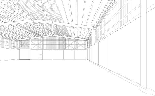 istock 3D illustration of industrial building 1842705038