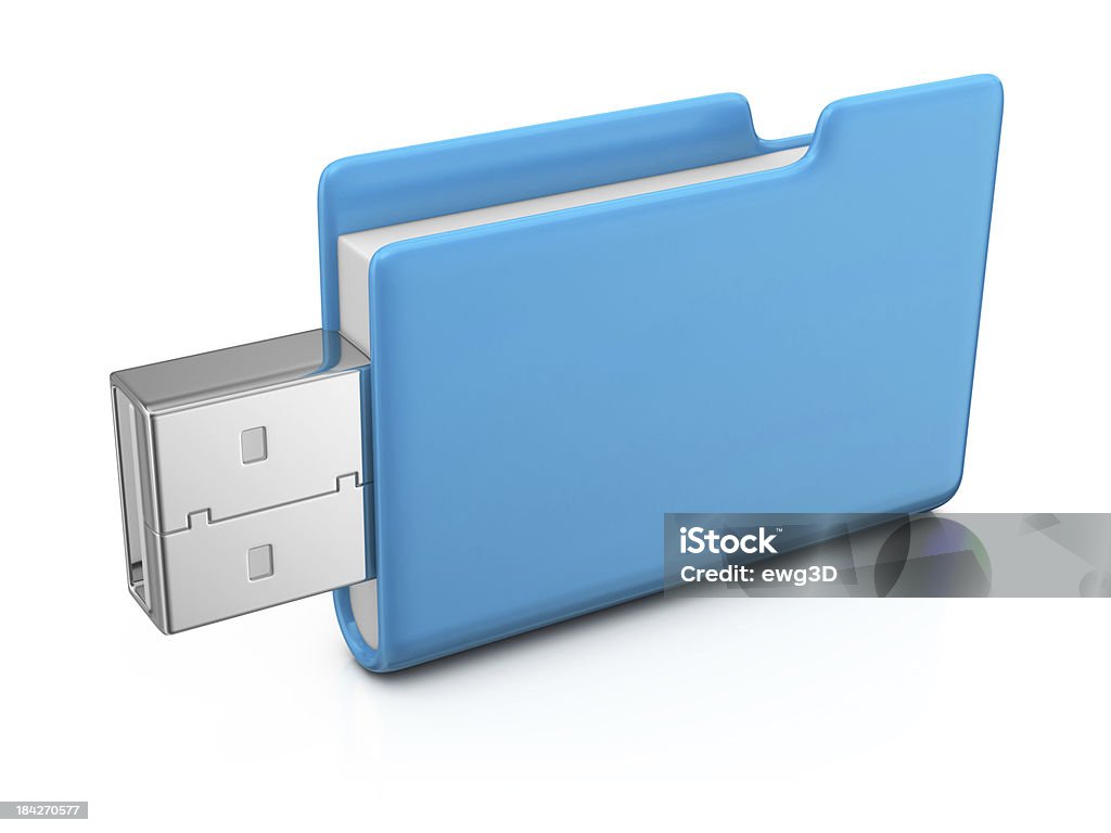 Cartella e unità Flash USB - Foto stock royalty-free di Chiave USB