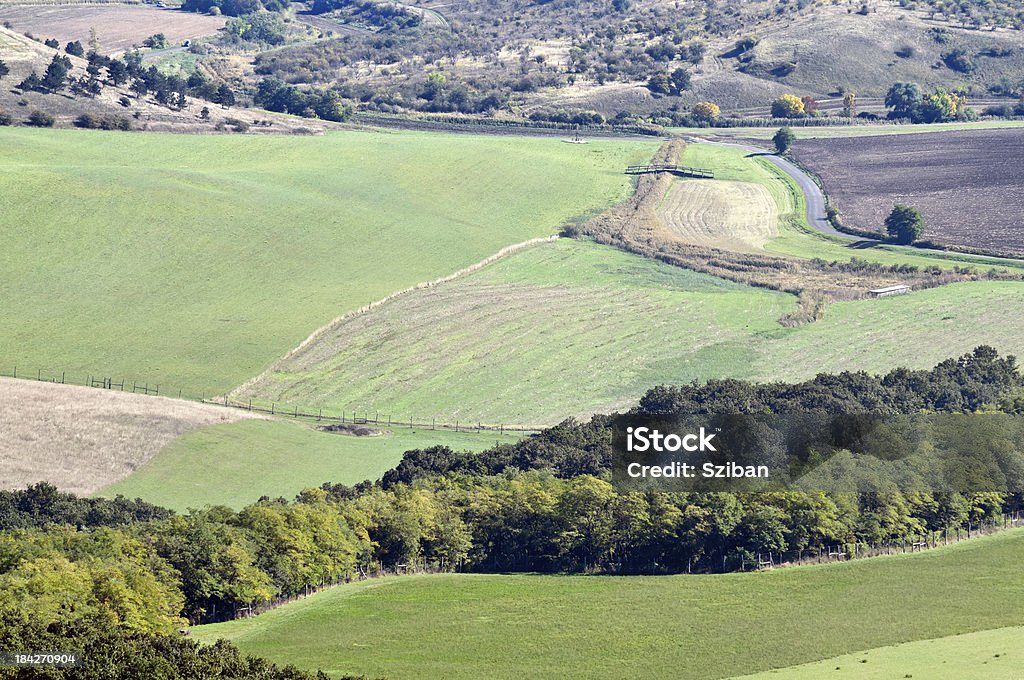 O início do outono paisagem aérea - Foto de stock de Agricultura royalty-free