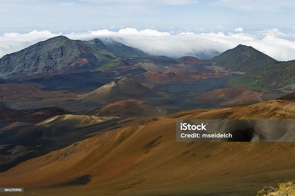 Paisagem, vulcão Haleakala Maui, Havaí, EUA - Foto de stock de Cordilheira royalty-free