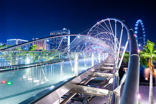istock Double Helix Bridge and Flyer, Singapore 184271022