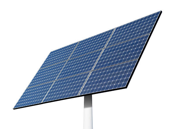 commercial pannelli solari-isolato w/clipping path - pannelli solari foto e immagini stock