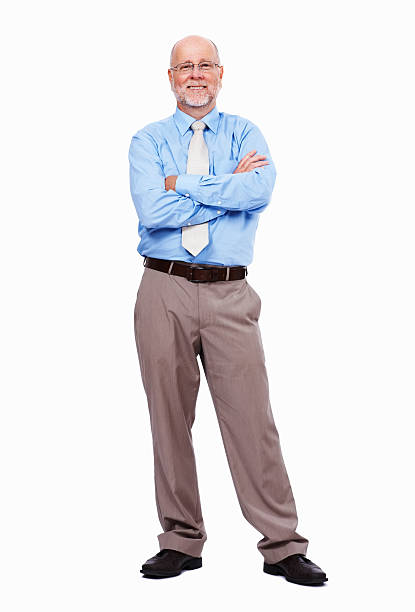 istock Smart business man standing with arms crossed 184271877