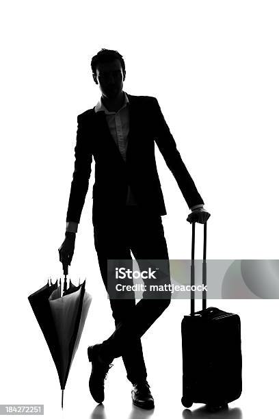 Business Podróży Sylwetka - zdjęcia stockowe i więcej obrazów Bagaż - Bagaż, Białe tło, Biały