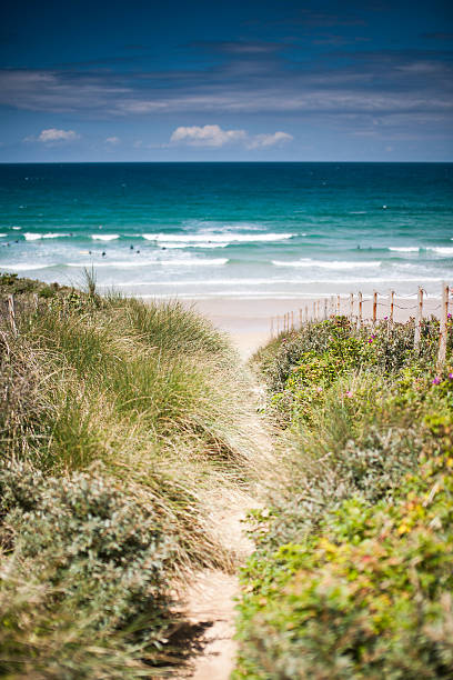 istock Sand dunes leading to Fistral Beach 184272526