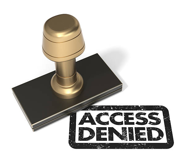 carimbo "acesso negado" - accessibility rejection rubber stamp rubber - fotografias e filmes do acervo