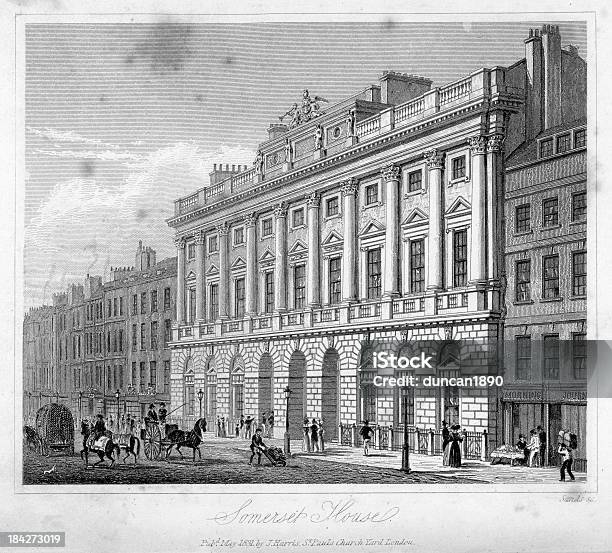 Somerset House Vecteurs libres de droits et plus d'images vectorielles de 1830-1839 - 1830-1839, Londres, Angleterre