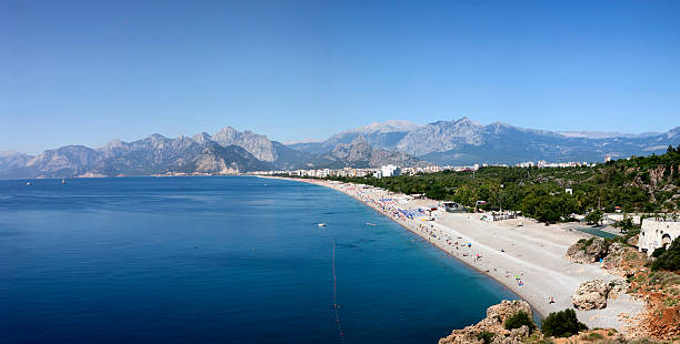 Panoramic view of Konyaalti beach XXXL stock photo